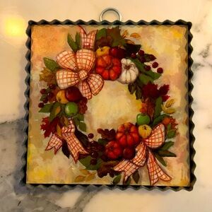Round Top Collection Autumn Harvest Wreath Wall Or Table Art Decoration